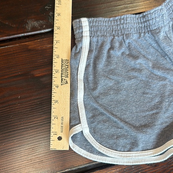 Soffe Gray Athletic Shorts with White Piping and Elastic Waistband - Picture 8 of 8